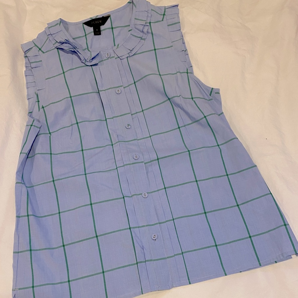J. Crew sleeveless top with ruffle detail